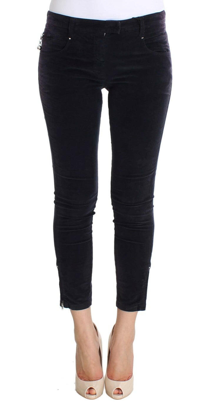 Costume National Purple Cropped Corduroys Jeans - - Costume National.