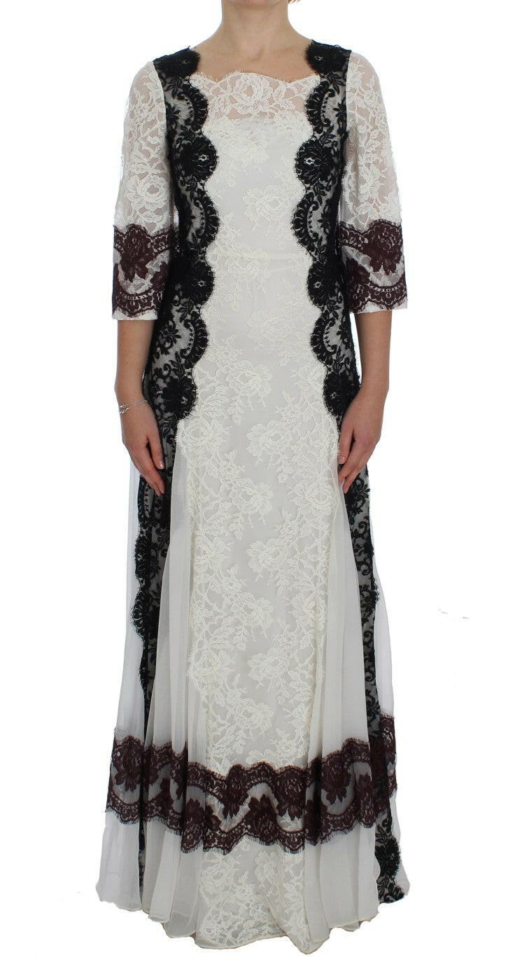 Dolce & Gabbana White Floral Lace Full Length Gown Dress -   -  Dolce & Gabbana.