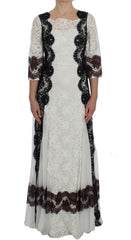Dolce & Gabbana White Floral Lace Full Length Gown Dress -   -  Dolce & Gabbana.