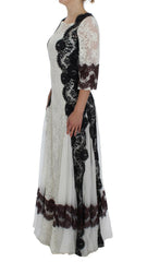 Dolce & Gabbana White Floral Lace Full Length Gown Dress -   -  Dolce & Gabbana.