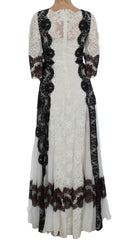 Dolce & Gabbana White Floral Lace Full Length Gown Dress -   -  Dolce & Gabbana.