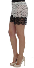 Dolce & Gabbana White Black Floral Lace Silk Sleepwear Shorts -   -  Dolce & Gabbana.