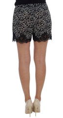 Dolce & Gabbana Black White Floral Lace Silk Sleepwear Shorts -   -  Dolce & Gabbana.