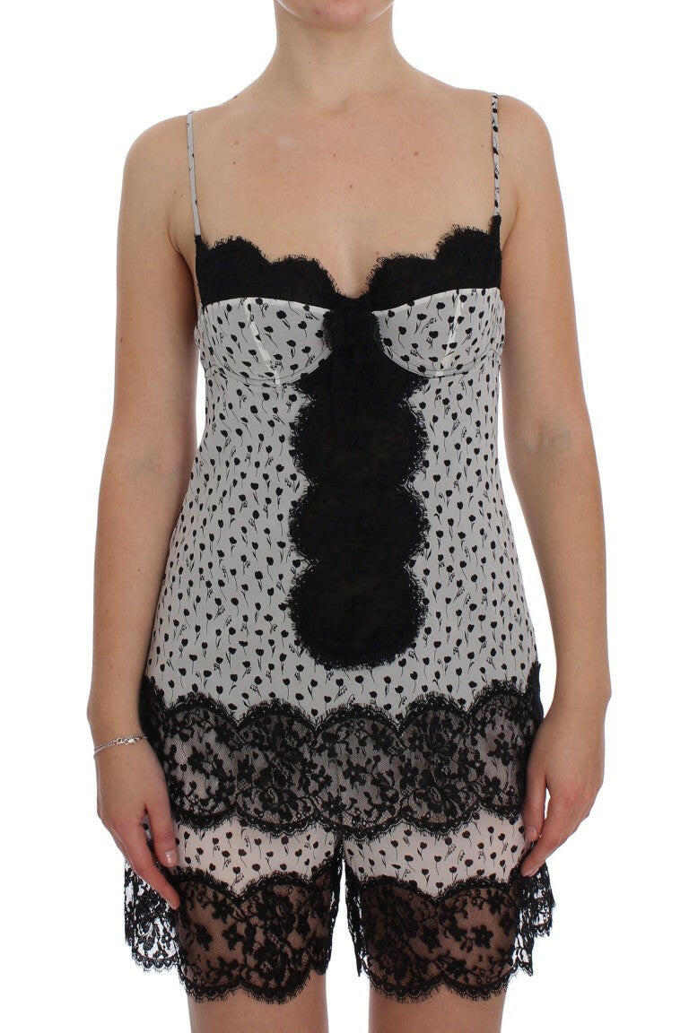 Dolce & Gabbana Black Silk Lace Babydoll Lingerie Top -   -  Dolce & Gabbana.