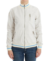 John Galliano White Mock Zip Cardigan Sweatshirt Sweater -   -  John Galliano.