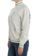 John Galliano White Mock Zip Cardigan Sweatshirt Sweater -   -  John Galliano.