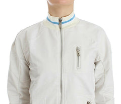 John Galliano White Mock Zip Cardigan Sweatshirt Sweater -   -  John Galliano.