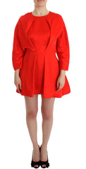 Fyodor Golan Red Mini Linen 3/4 Sleeve Sheath Dress -   -  Fyodor Golan.