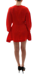 Fyodor Golan Red Mini Linen 3/4 Sleeve Sheath Dress -   -  Fyodor Golan.