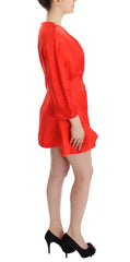 Fyodor Golan Red Mini Linen 3/4 Sleeve Sheath Dress -   -  Fyodor Golan.