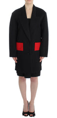 KAALE SUKTAE Black Coat Trench Long Draped Jacket Blazer -   -  KAALE SUKTAE.