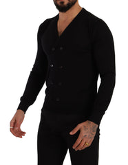 Dolce & Gabbana Black Cashmere Button Down Cardigan Sweater -   -  Dolce & Gabbana.