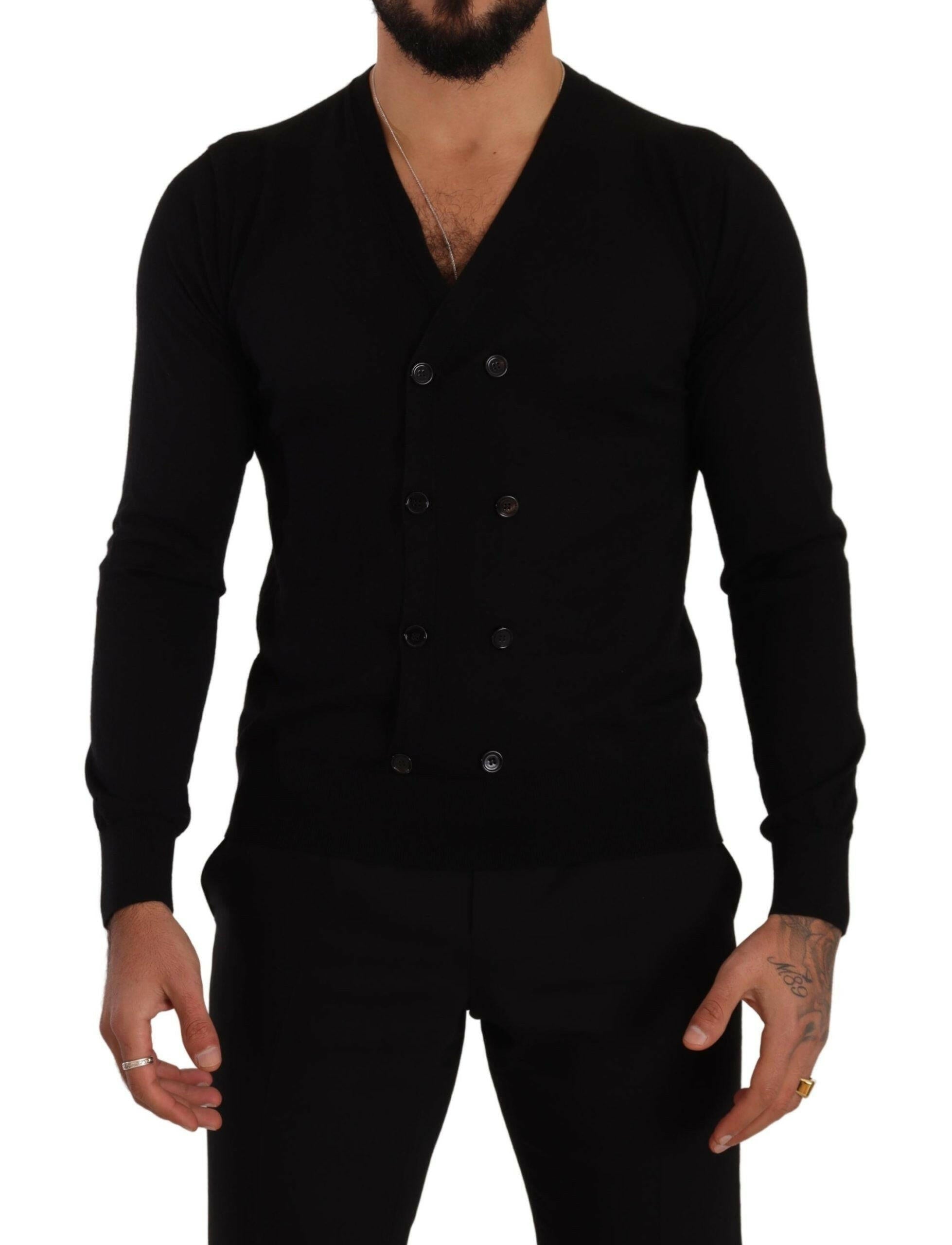 Dolce & Gabbana Black Cashmere Button Down Cardigan Sweater -   -  Dolce & Gabbana.