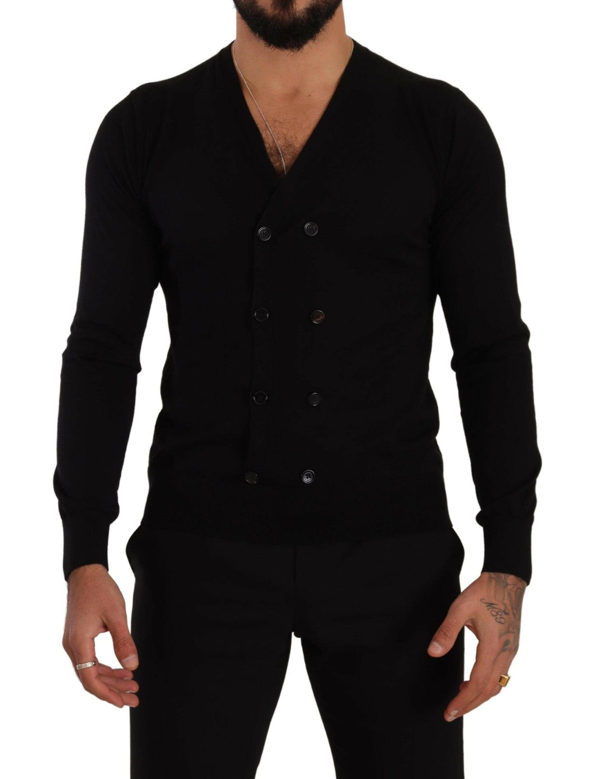 Dolce & Gabbana Black Cashmere Button Down Cardigan Sweater -   -  Dolce & Gabbana.