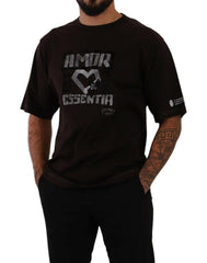 Dolce & Gabbana Bordeaux Cotton L-Amore Print Crewneck T-shirt - - Dolce & Gabbana.