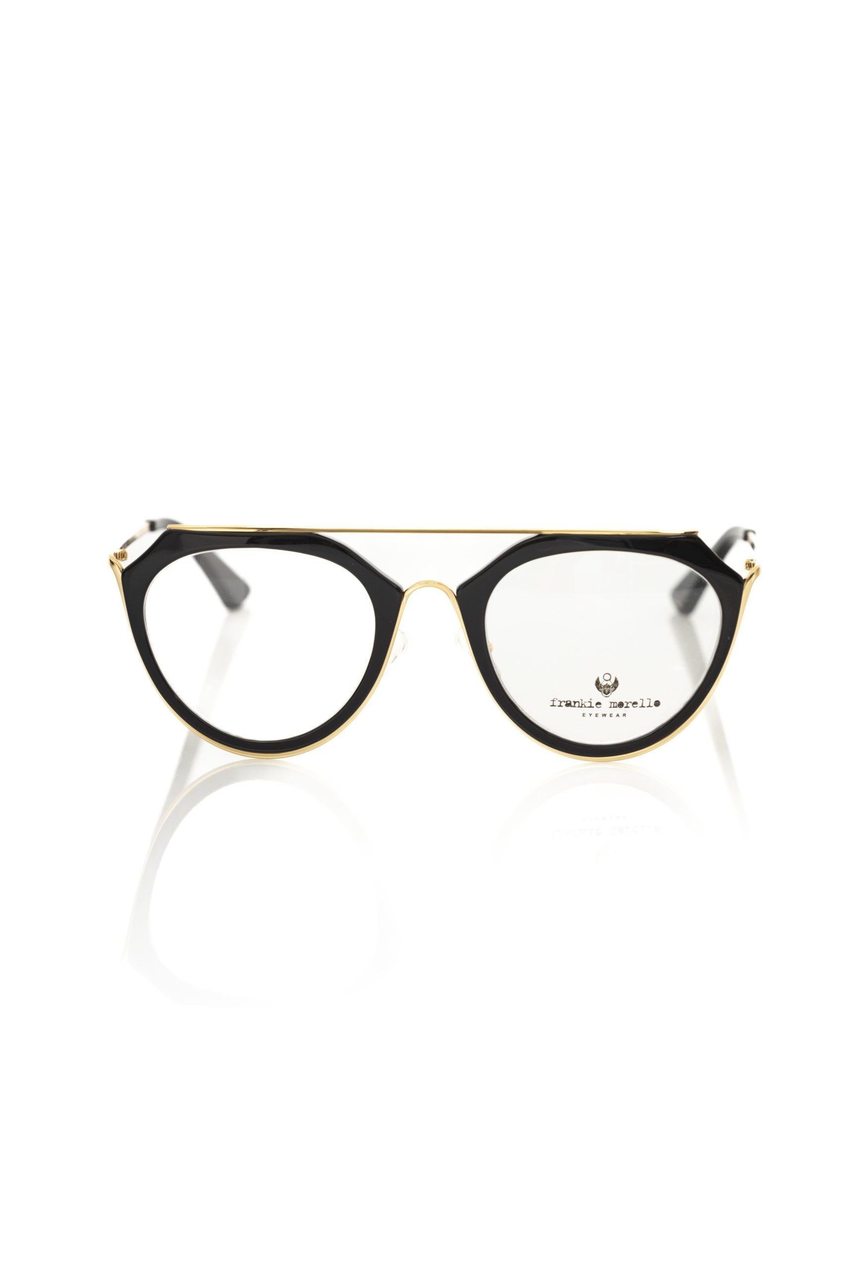 Frankie Morello Aviator-Style Chic Eyeglasses with Gold Accents -   -  Frankie Morello.