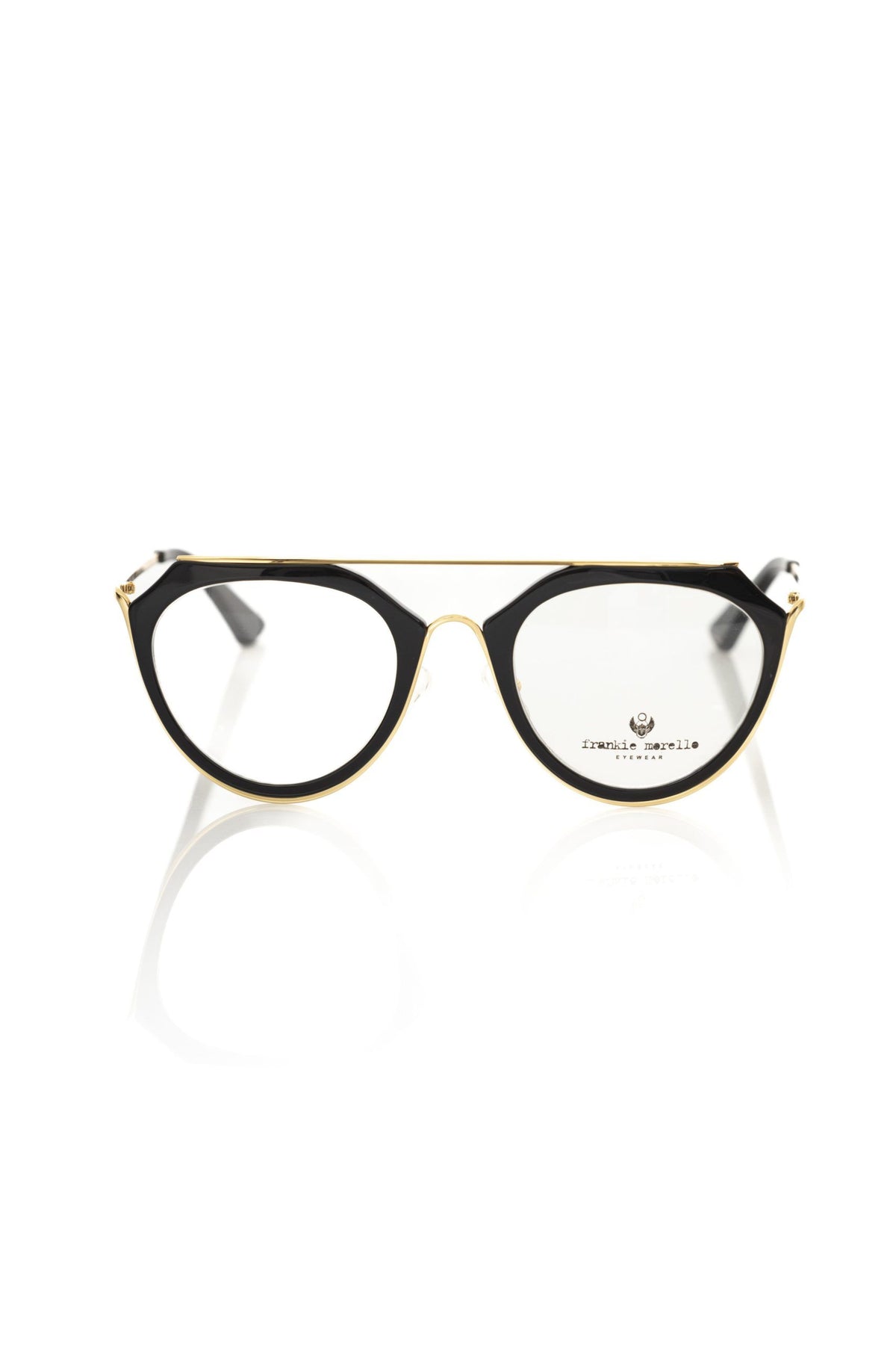 Frankie Morello Aviator-Style Chic Eyeglasses with Gold Accents -   -  Frankie Morello.