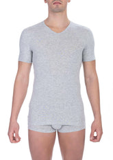 Bikkembergs Gray Cotton Men T-Shirt -   -  Bikkembergs.