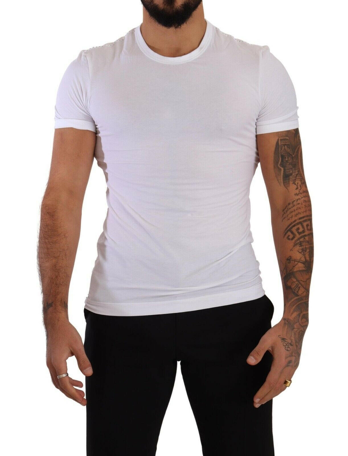Dolce & Gabbana White Round Neck Cotton Stretch T-shirt Underwear - - Dolce & Gabbana.