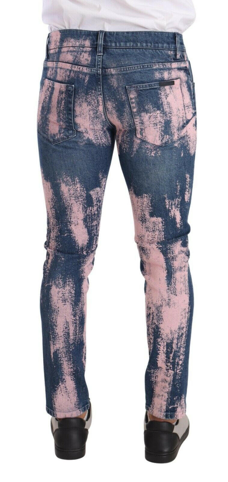 Dolce & Gabbana Blue Pink Tie Dye Cotton Skinny Denim Jeans -   -  Dolce & Gabbana. Dolce & Gabbana Blue Pink Tie Dye Cotton Skinny Denim Jeans -   -  Dolce & Gabbana.