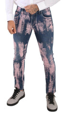 Dolce & Gabbana Blue Pink Tie Dye Cotton Skinny Denim Jeans -   -  Dolce & Gabbana.