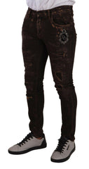 Dolce & Gabbana Brown Distressed Slim Fit Skinny Denim Jeans -   -  Dolce & Gabbana.
