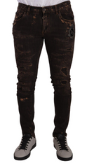 Dolce & Gabbana Brown Distressed Slim Fit Skinny Denim Jeans -   -  Dolce & Gabbana.