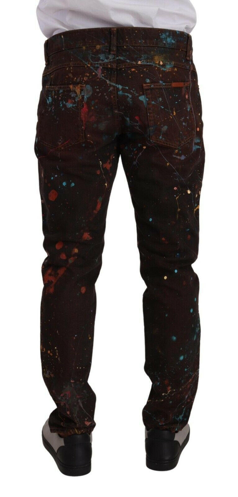 Dolce & Gabbana Brown Splash Color Cotton Regular Denim Jeans -   -  Dolce & Gabbana. Dolce & Gabbana Brown Splash Color Cotton Regular Denim Jeans -   -  Dolce & Gabbana.