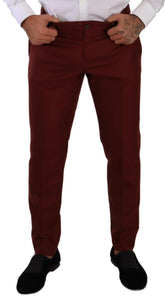Dolce & Gabbana Red Cashmere Silk Dress Men Trouser Pants -   -  Dolce & Gabbana.