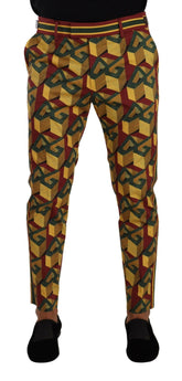 Dolce & Gabbana Multicolor Logo Mania Cotton Tapered Trouser Pants -   -  Dolce & Gabbana.