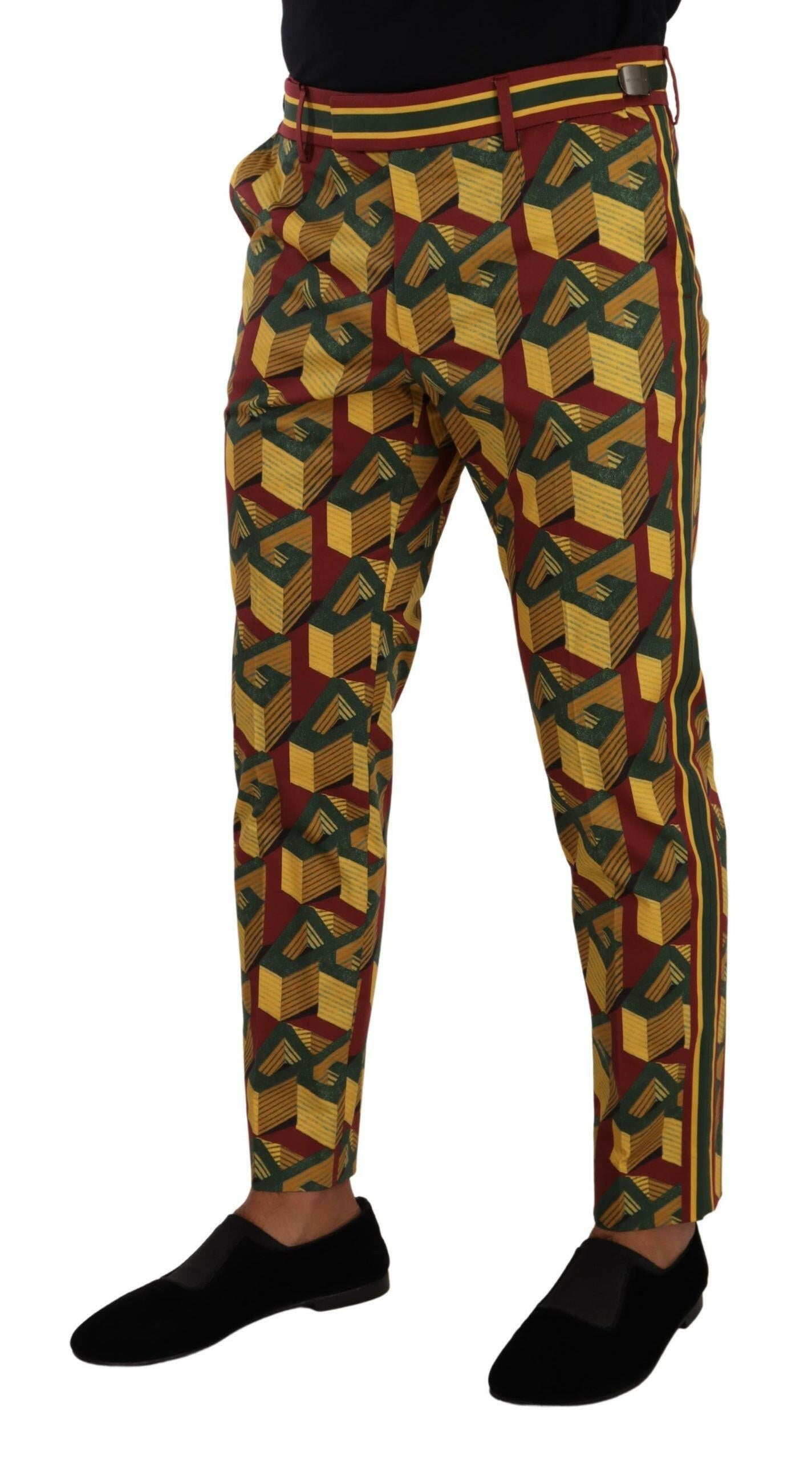 Dolce & Gabbana Multicolor Logo Mania Cotton Tapered Trouser Pants -   -  Dolce & Gabbana. Dolce & Gabbana Multicolor Logo Mania Cotton Tapered Trouser Pants -   -  Dolce & Gabbana.