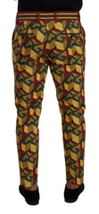 Dolce & Gabbana Multicolor Logo Mania Cotton Tapered Trouser Pants -   -  Dolce & Gabbana.