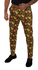 Dolce & Gabbana Multicolor Logo Mania Cotton Tapered Trouser Pants -   -  Dolce & Gabbana.