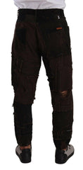Dolce & Gabbana Brown Cotton Distressed Regular Denim Jeans -   -  Dolce & Gabbana.