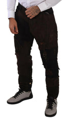 Dolce & Gabbana Brown Cotton Distressed Regular Denim Jeans -   -  Dolce & Gabbana.
