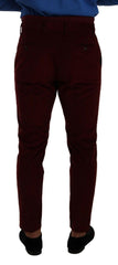 Dolce & Gabbana Bordeaux Velvet Mens Formal Trouser Dress Pants - - Dolce & Gabbana.