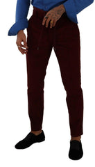 Dolce & Gabbana Bordeaux Velvet Mens Formal Trouser Dress Pants - - Dolce & Gabbana.