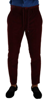 Dolce & Gabbana Bordeaux Velvet Mens Formal Trouser Dress Pants -   -  Dolce & Gabbana.