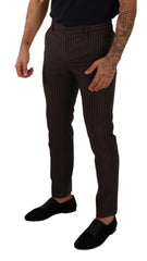 Dolce & Gabbana Brown Striped Wool Formal Trouser Dress Pants -   -  Dolce & Gabbana.