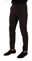 Dolce & Gabbana Brown Striped Wool Formal Trouser Dress Pants -   -  Dolce & Gabbana.