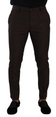 Dolce & Gabbana Brown Striped Wool Formal Trouser Dress Pants -   -  Dolce & Gabbana.