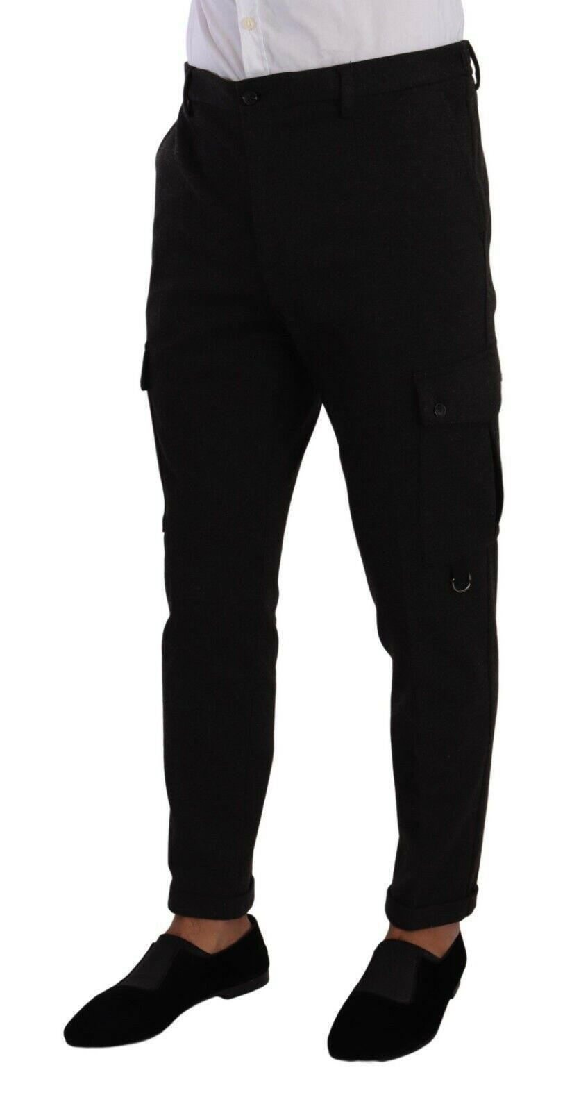 Dolce & Gabbana Black Viscose Cargo Skinny Men Trouser Pants -   -  Dolce & Gabbana. Dolce & Gabbana Black Viscose Cargo Skinny Men Trouser Pants -   -  Dolce & Gabbana.