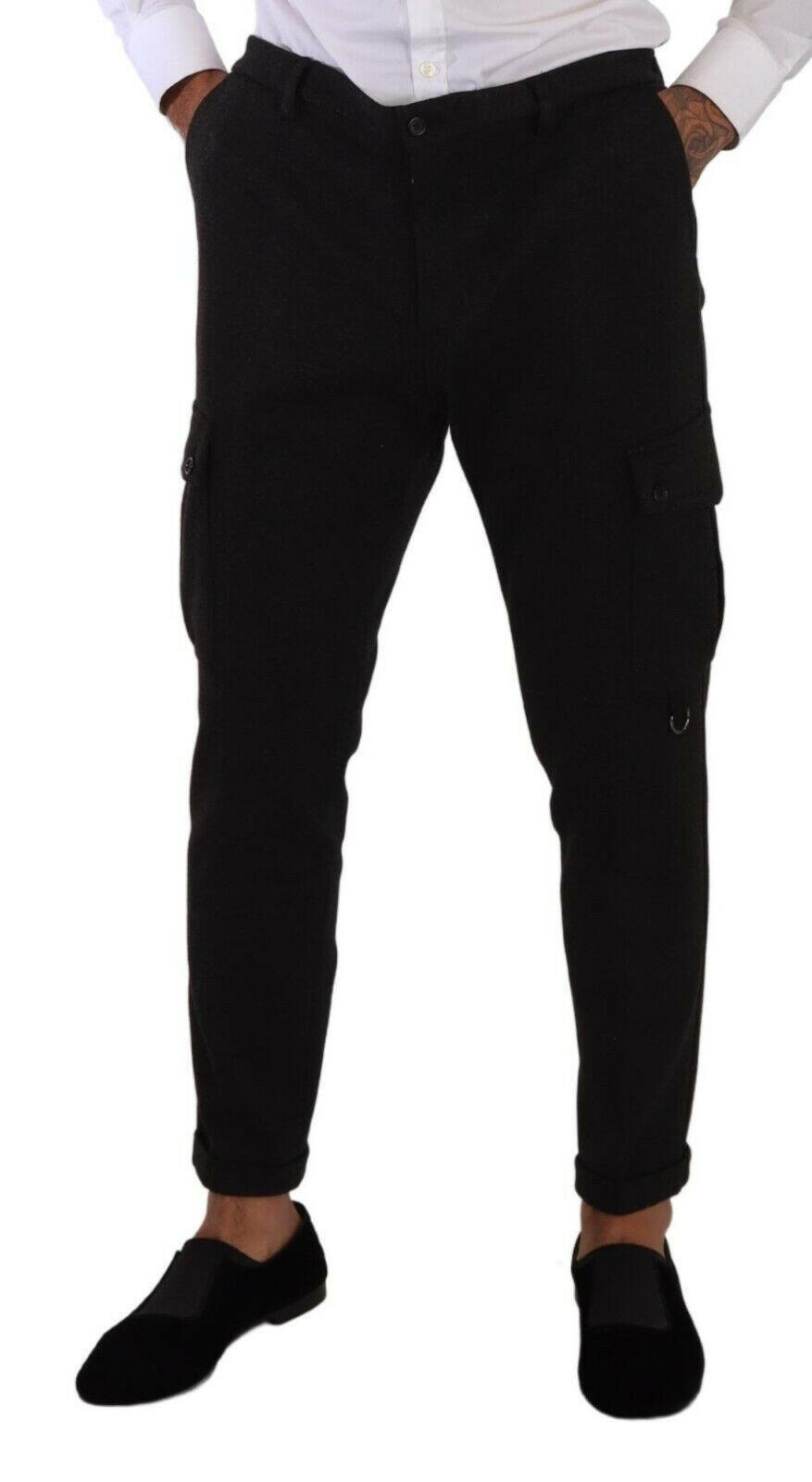 Dolce & Gabbana Black Viscose Cargo Skinny Men Trouser Pants -   -  Dolce & Gabbana. Dolce & Gabbana Black Viscose Cargo Skinny Men Trouser Pants -   -  Dolce & Gabbana.