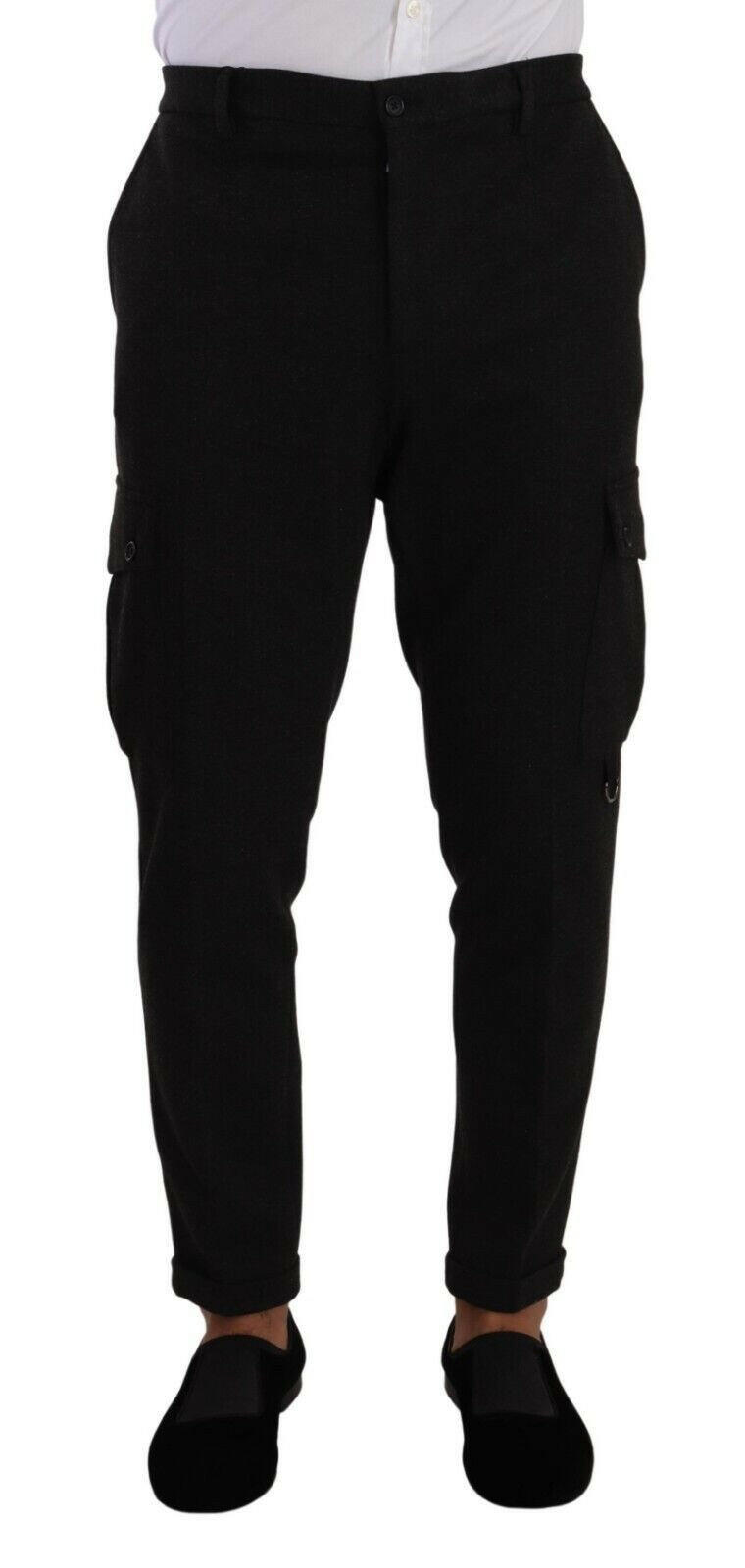 Dolce & Gabbana Black Viscose Cargo Skinny Men Trouser Pants -   -  Dolce & Gabbana.