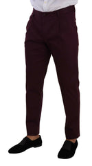 Dolce & Gabbana Purple Cotton Tapered Chinos Dress Pants -   -  Dolce & Gabbana.