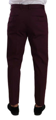 Dolce & Gabbana Purple Cotton Tapered Chinos Dress Pants -   -  Dolce & Gabbana.