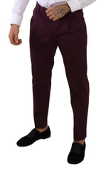 Dolce & Gabbana Purple Cotton Tapered Chinos Dress Pants -   -  Dolce & Gabbana.