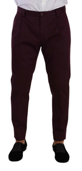 Dolce & Gabbana Purple Cotton Tapered Chinos Dress Pants -   -  Dolce & Gabbana.