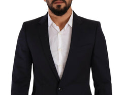 Dolce & Gabbana Dark Blue Single Breasted Coat MARTINI Blazer -   -  Dolce & Gabbana.