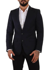 Dolce & Gabbana Dark Blue Single Breasted Coat MARTINI Blazer -   -  Dolce & Gabbana.